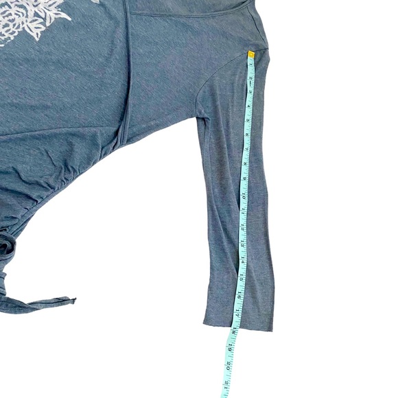 Weavers Girl Heather Blue With White Floral Print Tunic Top Mini Dress,Juniors M - Picture 10 of 11